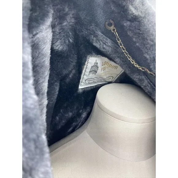 VTG London Fog Over Top Coat Sherpa Lined‎ Wool Gray Mens 40 Short - Picture 10 of 12